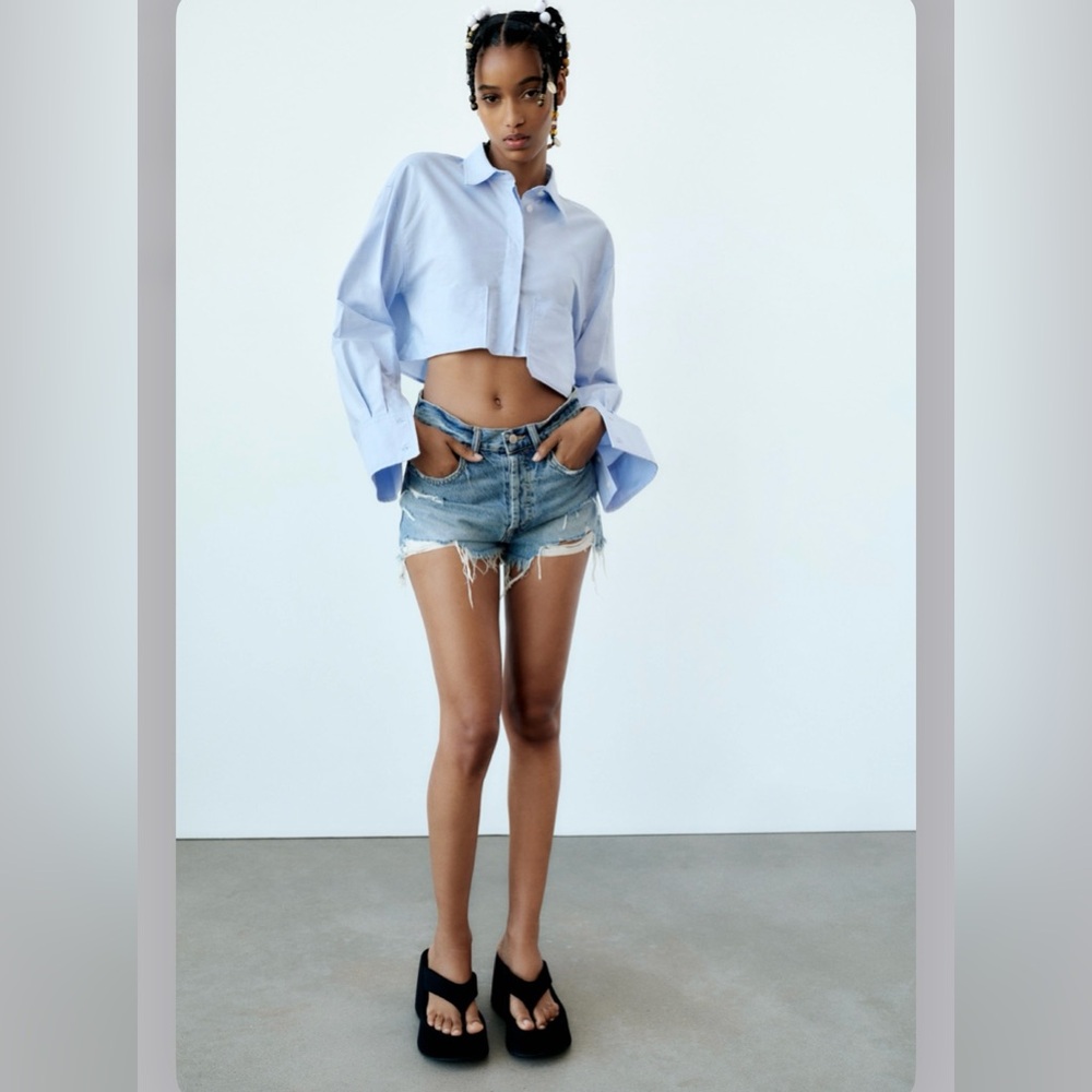 ZARA CROP POCKET SHIRT